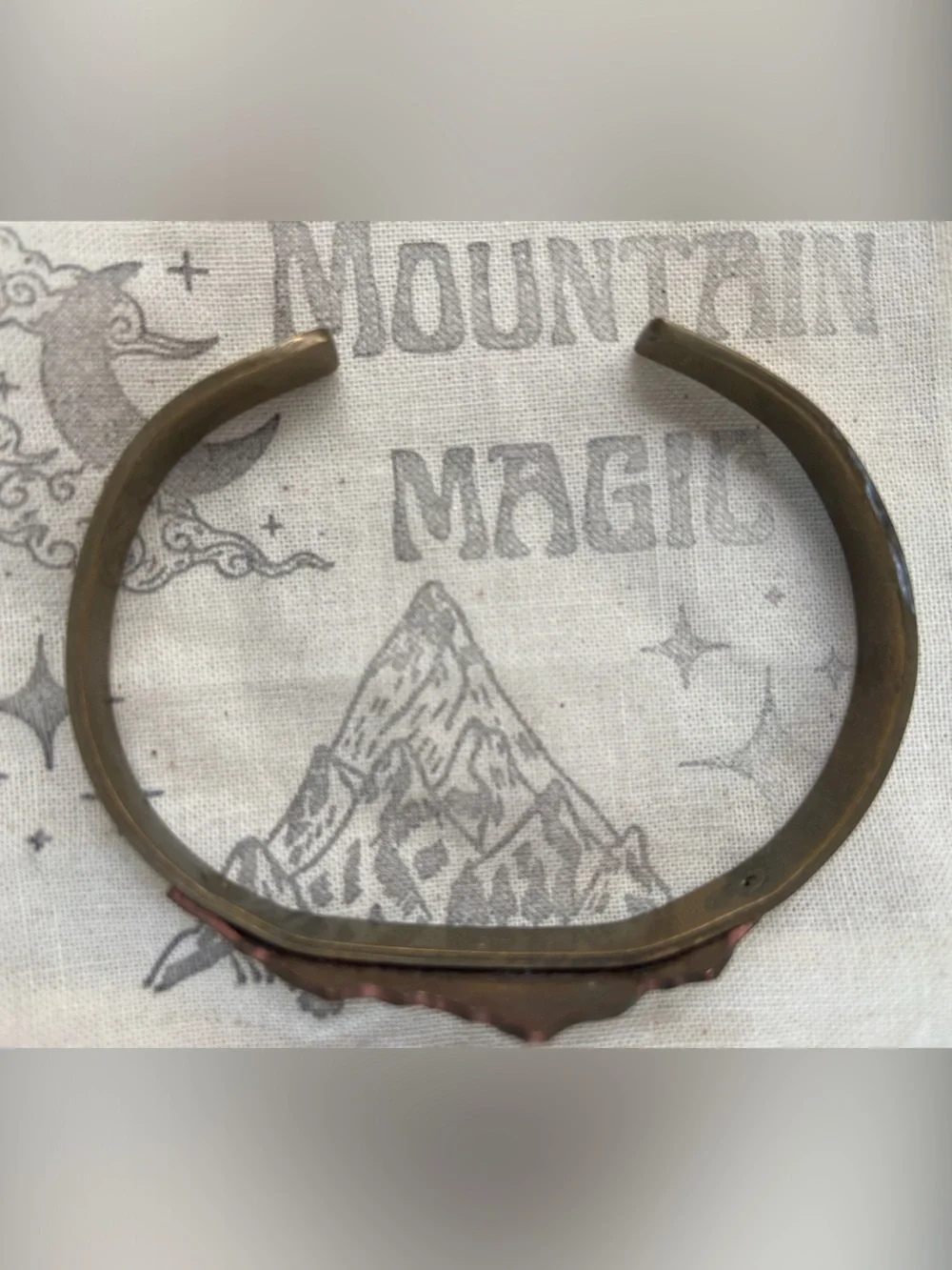 Copper Mountain Silhouette Cuff Bracelet Adjustable Handmade